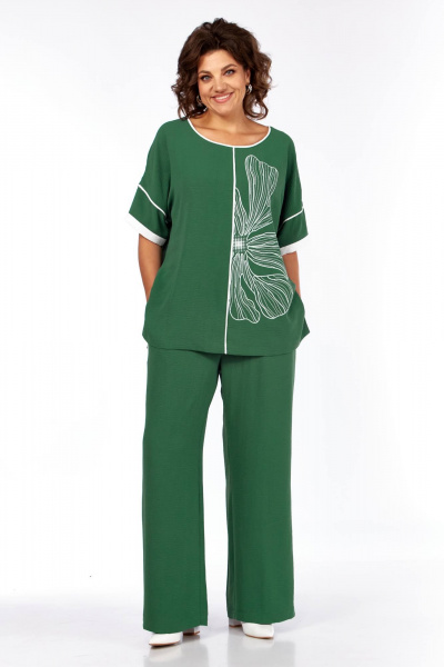 Блуза, брюки Диомант 2064 зеленый - фото 1