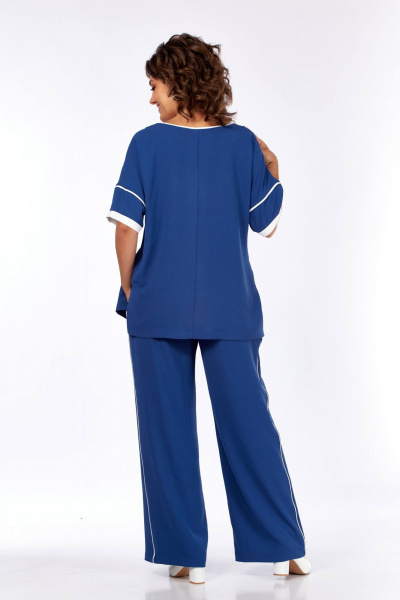 Блуза, брюки Диомант 2064 синий - фото 6