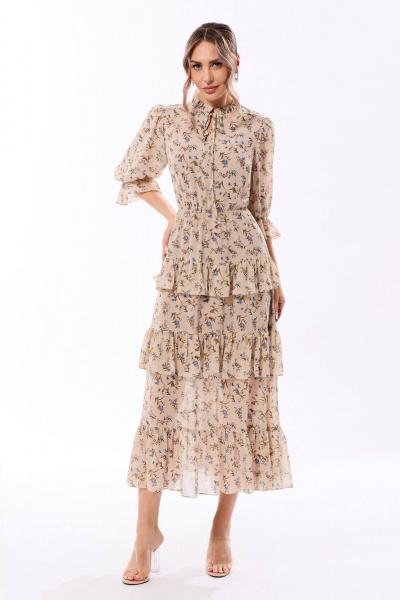 Платье Golden Valley 4919-1 бежевый - фото 1