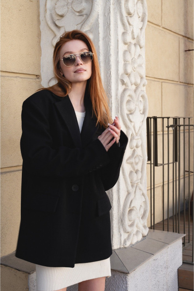 Полупальто пиджачного стиля из пальтовой ткани и шерсти Skipper Design 134 черный - фото 1