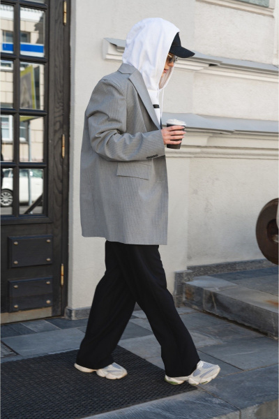 Демисезонный серый жакет и юбка из шерстяной ткани Skipper Design 320/gray4 - фото 3