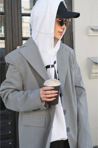 Демисезонный серый жакет и юбка из шерстяной ткани Skipper Design 320/gray4 - фото 2