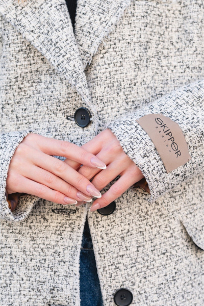 Пиджак однобортный оверсайз из текстиля и шерсти Skipper Design 325 белый - фото 3