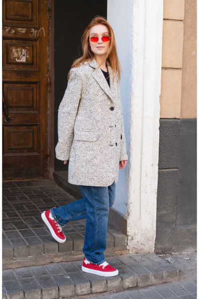 Пиджак однобортный оверсайз из текстиля и шерсти Skipper Design 325 белый - фото 2