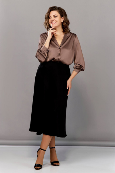 Блуза Ольга Стиль С-911 кофейный - фото 4