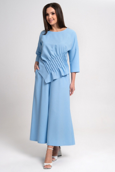 Блуза, кюлоты Alani Collection 2311 голубой - фото 3