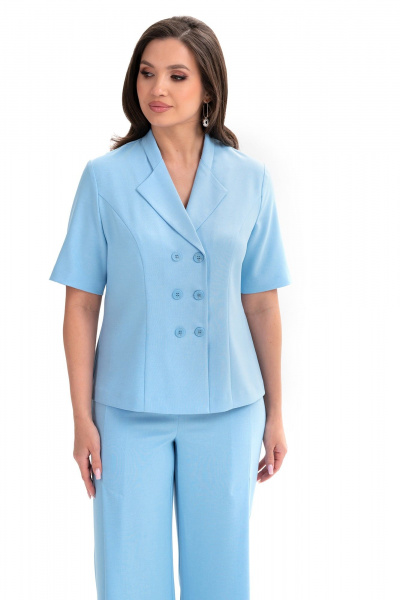 Брюки, жакет Alani Collection 2334 голубой - фото 8