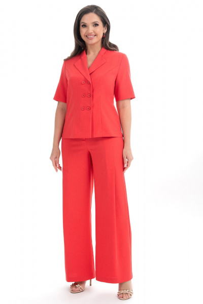 Брюки, жакет Alani Collection 2334 коралл - фото 2