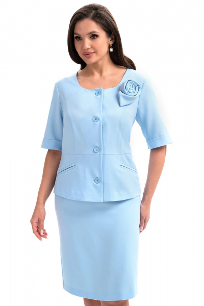 Жакет, юбка Alani Collection 2342 голубой - фото 6