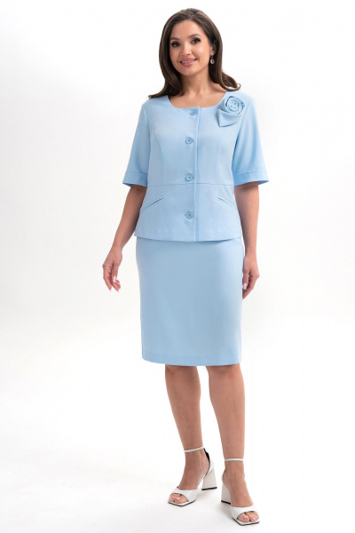Жакет, юбка Alani Collection 2342 голубой - фото 2