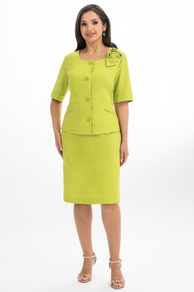 Жакет, юбка Alani Collection 2342 салатовый - фото 1