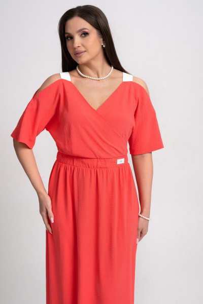 Платье Alani Collection 2356 коралл - фото 6