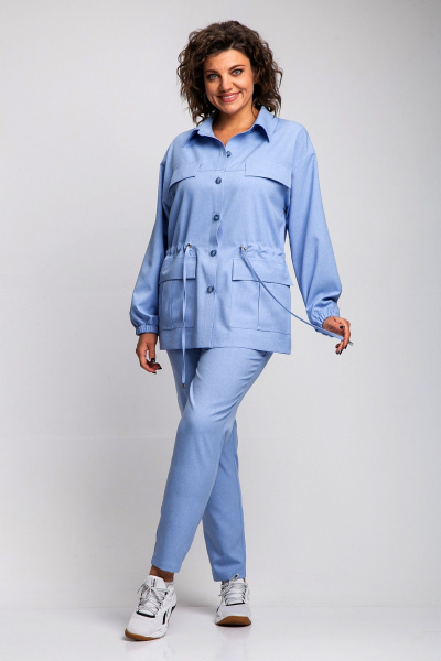 Брюки, жакет Liona Style 946 голубой - фото 1