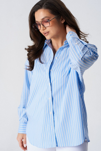 Брюки, рубашка LeNata 20496 бело-голубой - фото 11