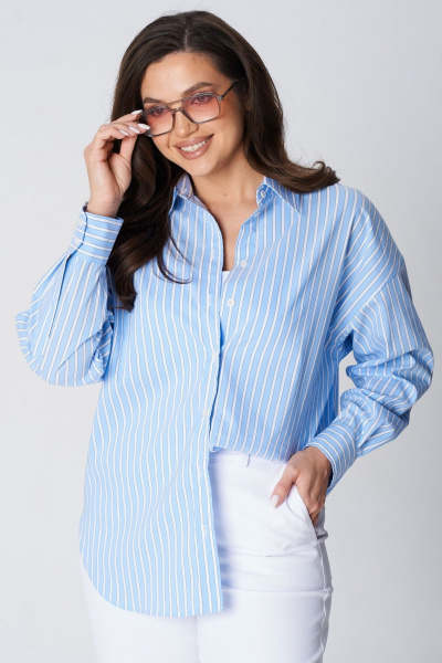 Брюки, рубашка LeNata 20496 бело-голубой - фото 10