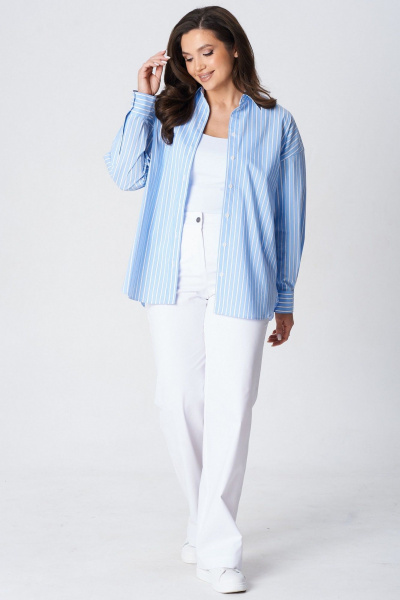 Брюки, рубашка LeNata 20496 бело-голубой - фото 5