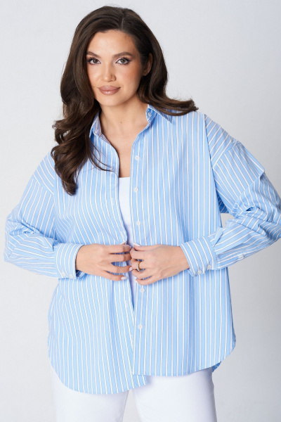 Брюки, рубашка LeNata 20496 бело-голубой - фото 2