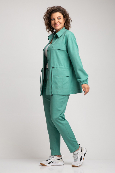 Брюки, жакет Liona Style 946 мятно-зеленый - фото 5