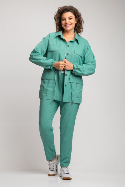 Брюки, жакет Liona Style 946 мятно-зеленый - фото 4
