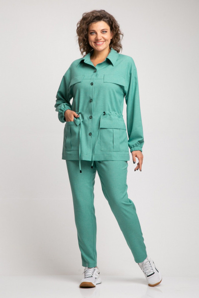 Брюки, жакет Liona Style 946 мятно-зеленый - фото 1