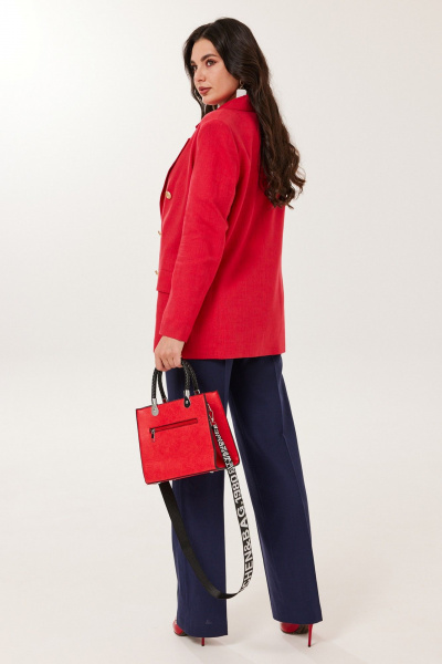 Брюки, жакет, футболка Твой имидж 2132 красный-синий - фото 6