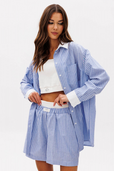 Рубашка, топ, шорты Fantazia Mod 5090 голубой - фото 2