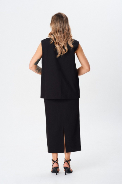 Жилет и юбка деловой стиль из текстиля BARBARA В222 - фото 6