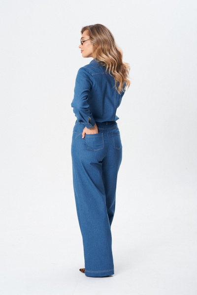 Джинсовый комплек-костюм рубашка и брюки, на каждый день, демисезон BARBARA В227 - фото 5