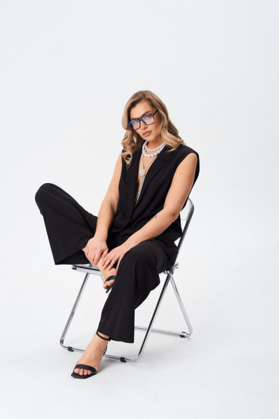 Брюки и жилет из текстиля с карманами для повседневного стиля BARBARA В228 - фото 8