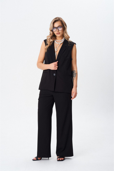 Брюки и жилет из текстиля с карманами для повседневного стиля BARBARA В228 - фото 2