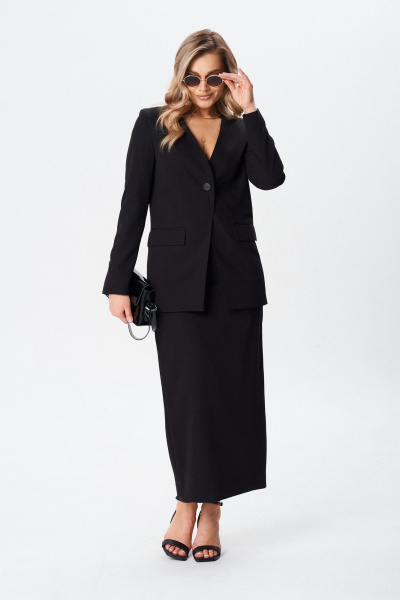 Жакет, юбка BARBARA В224 черный - фото 2