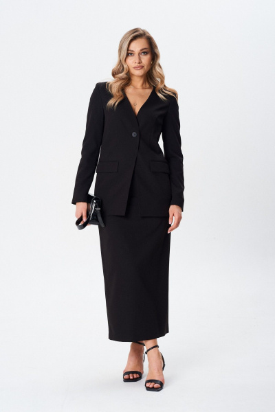 Жакет, юбка BARBARA В224 черный - фото 1