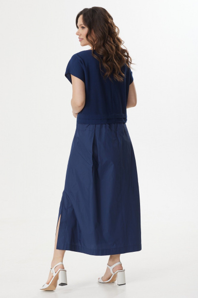 Блуза, платье Магия моды 2436 синий+белый - фото 7