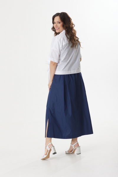 Блуза, платье Магия моды 2436 синий+белый - фото 5