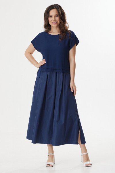 Блуза, платье Магия моды 2436 синий+белый - фото 6