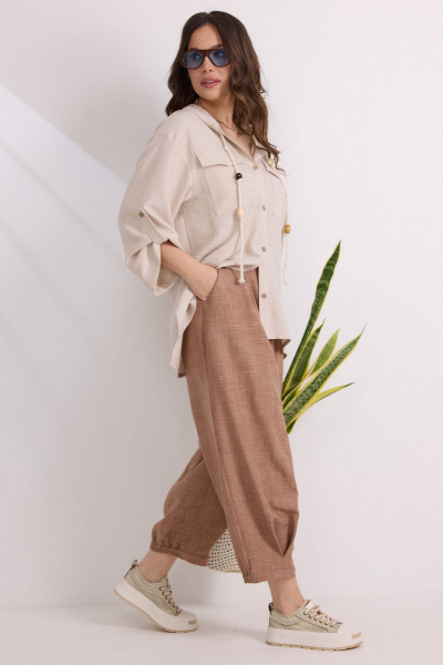 Блуза, брюки Магия моды 2582 беж+корица - фото 4
