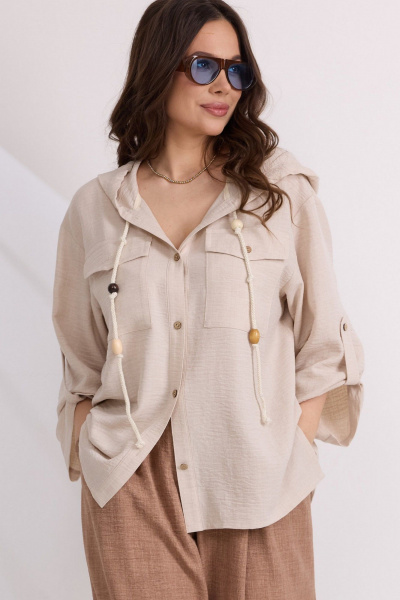 Блуза, брюки Магия моды 2582 беж+корица - фото 5