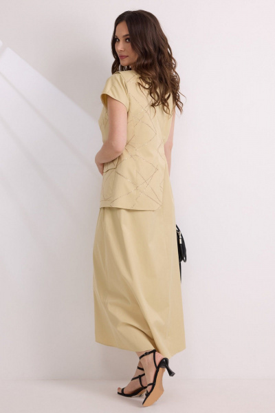 Жилет, платье Магия моды 2583 песочный - фото 4