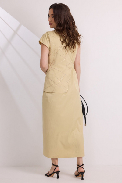 Жилет, платье Магия моды 2583 песочный - фото 6