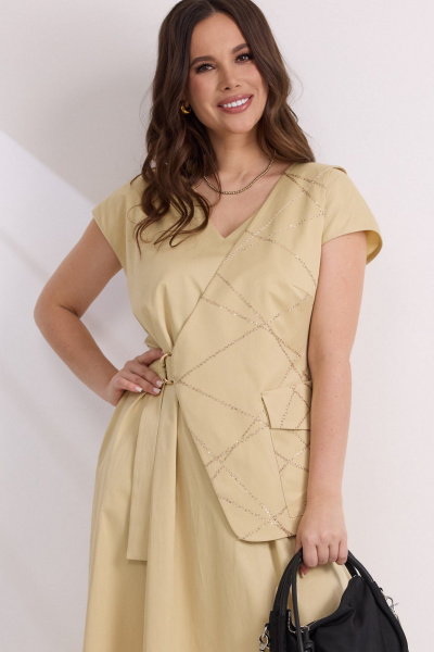 Жилет, платье Магия моды 2583 песочный - фото 3