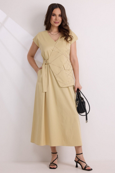 Жилет, платье Магия моды 2583 песочный - фото 1