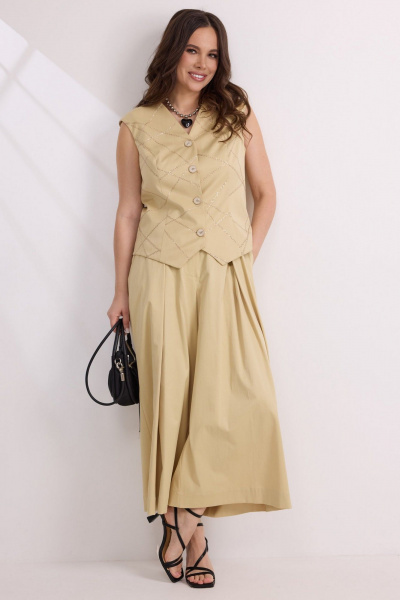 Брюки, жилет Магия моды 2584 песочный - фото 3