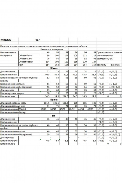 Брюки, жакет, топ Bonna Image 987/5 морская_волна - фото 10