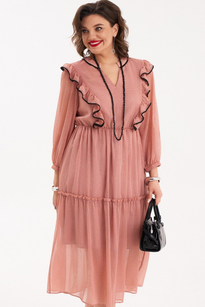 Летнее платье с сборками и рюшей на подкладке Almirastyle 298 - фото 2