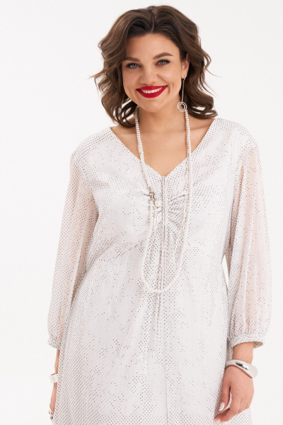 Летнее платье из шифона с рюшей и V-образным вырезом Almirastyle 296 - фото 5