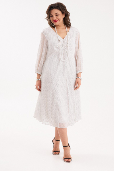 Летнее платье из шифона с рюшей и V-образным вырезом Almirastyle 296 - фото 3