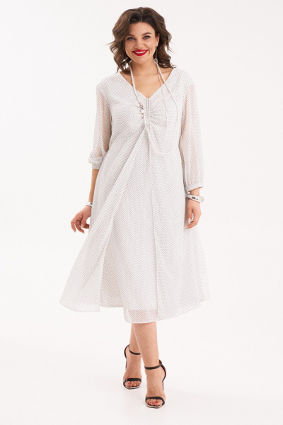 Летнее платье из шифона с рюшей и V-образным вырезом Almirastyle 296 - фото 2