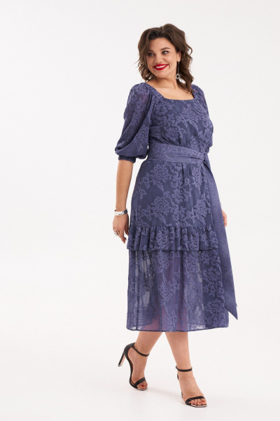 Платье с кружевом и съемным поясом для вечерних и торжественных мероприятий Almirastyle 276 - фото 2