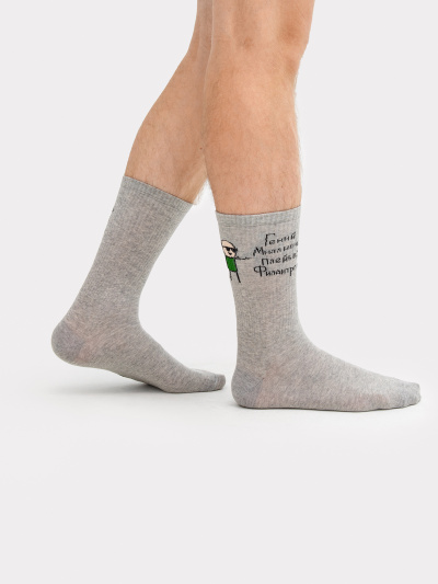 Носки Mark Formelle 107K-2503/23107K-1 серый_меланж_рис.2503 - фото 1