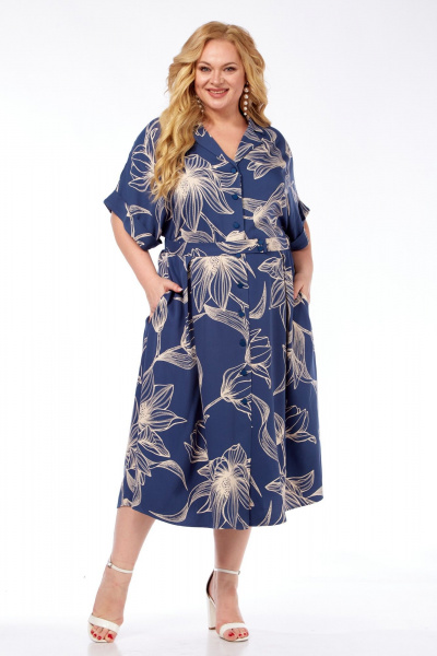 Платье Элль-стиль 2374 джинс - фото 7